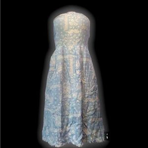 Baby blue bandanna patterned small  flowy brand new zip up dress